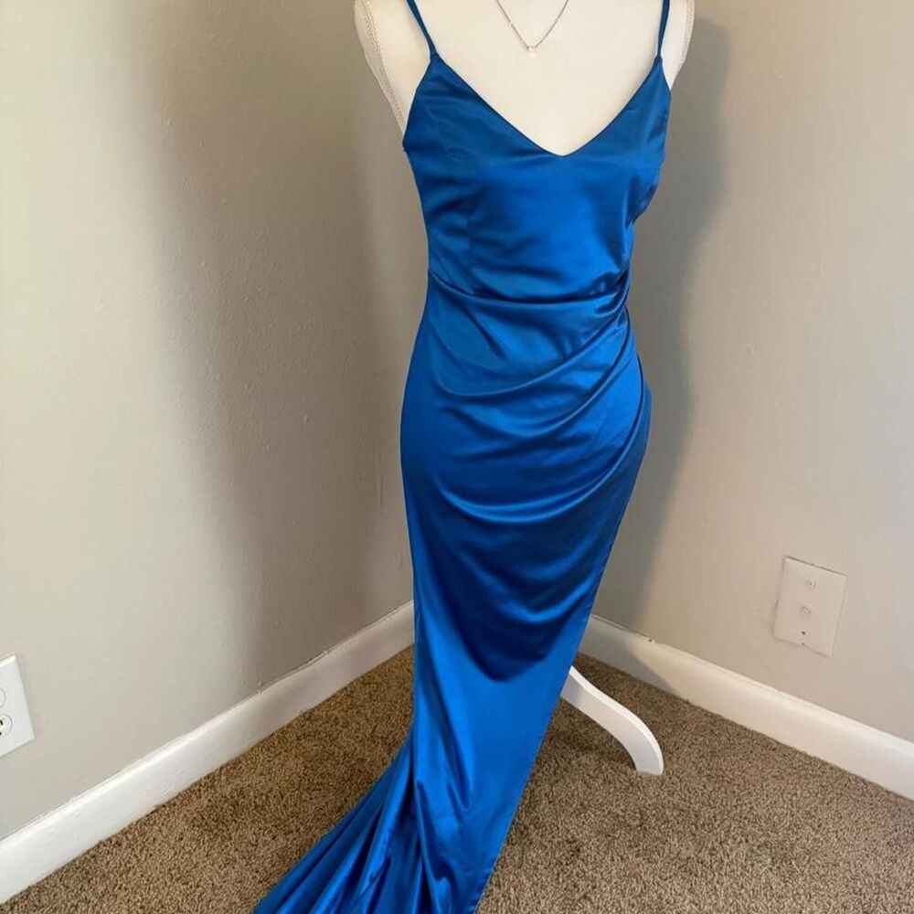royal Blue silky dress by liz and sara